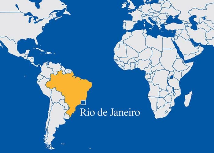 dünyanın xəritəsi gösteren Rio-de-Janeyro