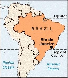 Rio-de-Janeyro Braziliya xəritəsi