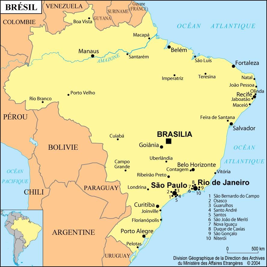 kart Braziliya göstərir Rio-de-Janeyro