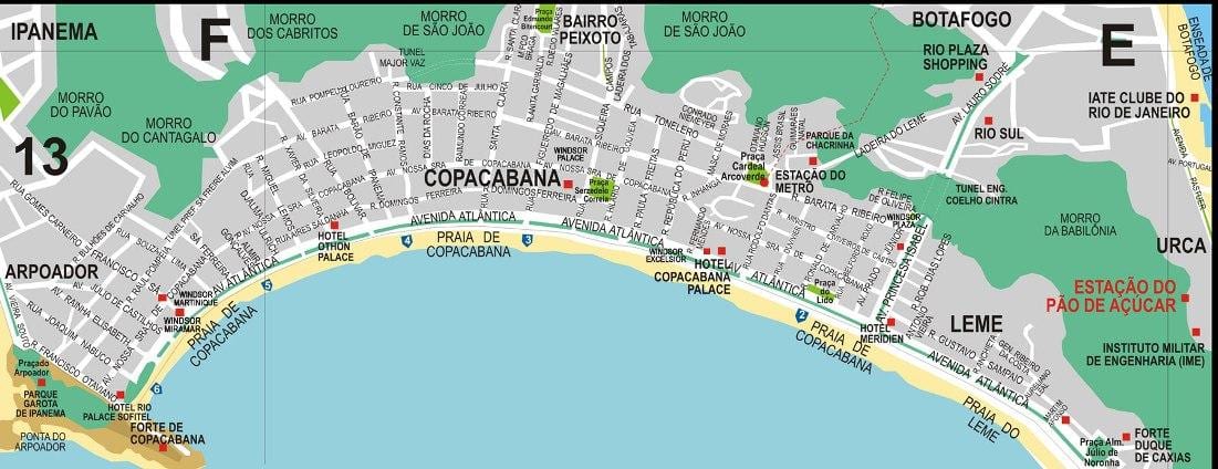 copacabana Rio-de-Janeyro xəritə