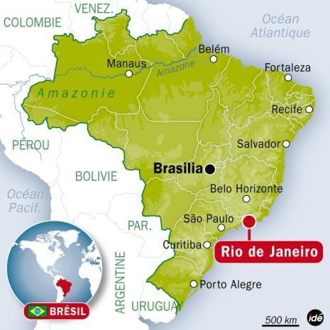 harada Rio-de-Janeyro, Braziliya dünya xəritəsində