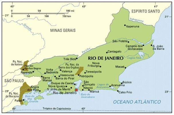 koordinatları Rio-de-Janeyro