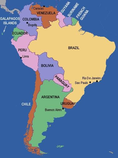Çay Rio Grande xəritəsi Cənubi Amerika