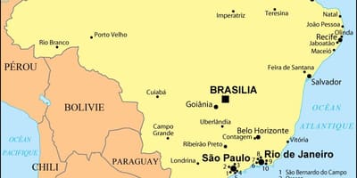 Kart Braziliya göstərir Rio-de-Janeyro