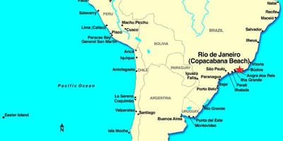 Rio-de-Janeyro, xəritə Cənubi Amerika