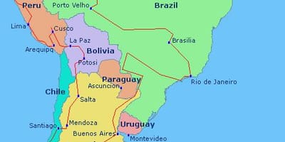 Xəritə Cənubi Amerika Rio